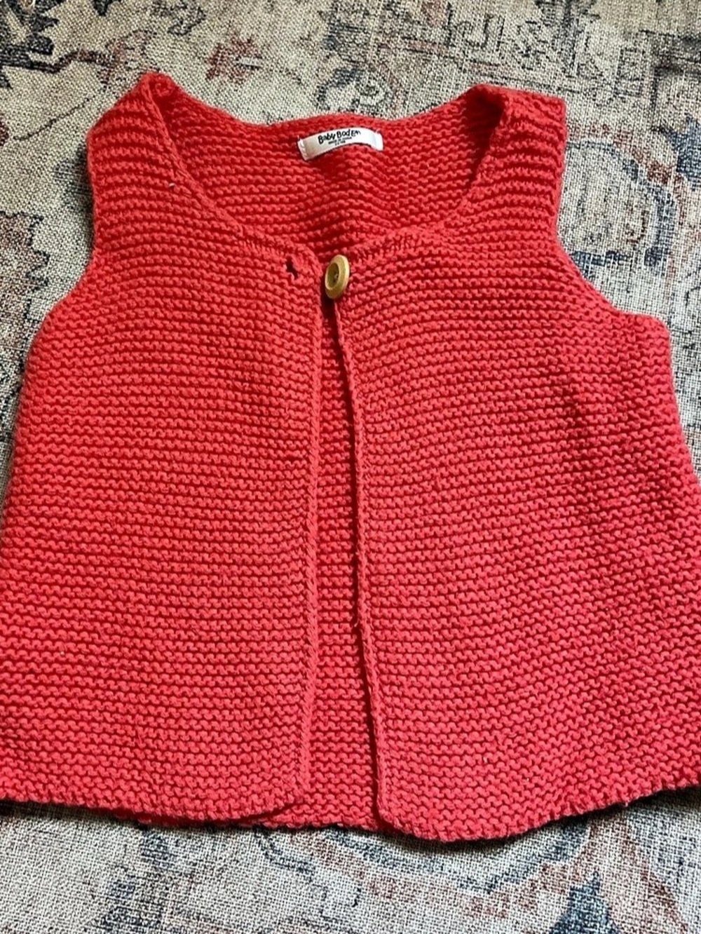 Baby Boden Red Knit Sweater Vest  Size 2-3Y